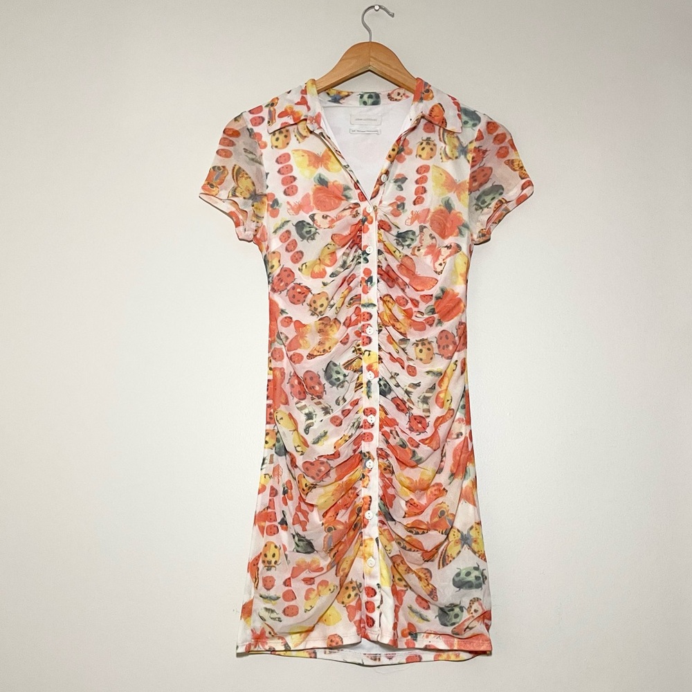 Urban Outfitters Riko Bodycon Butterfly Bug Mesh Dress